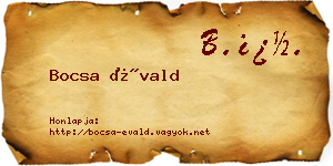 Bocsa Évald névjegykártya